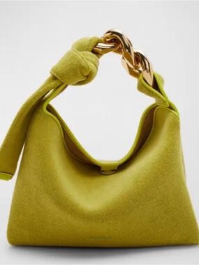 JW ANDERSON Lime Green Shoulder Bag with Gold Chain